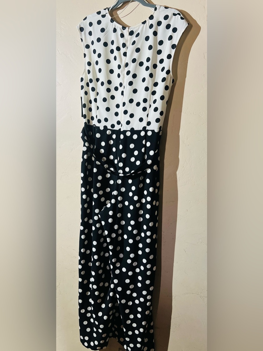 SLNY Black and White Polka Dot Jumpsuit